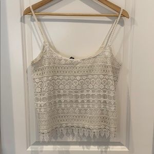 White lace tank top